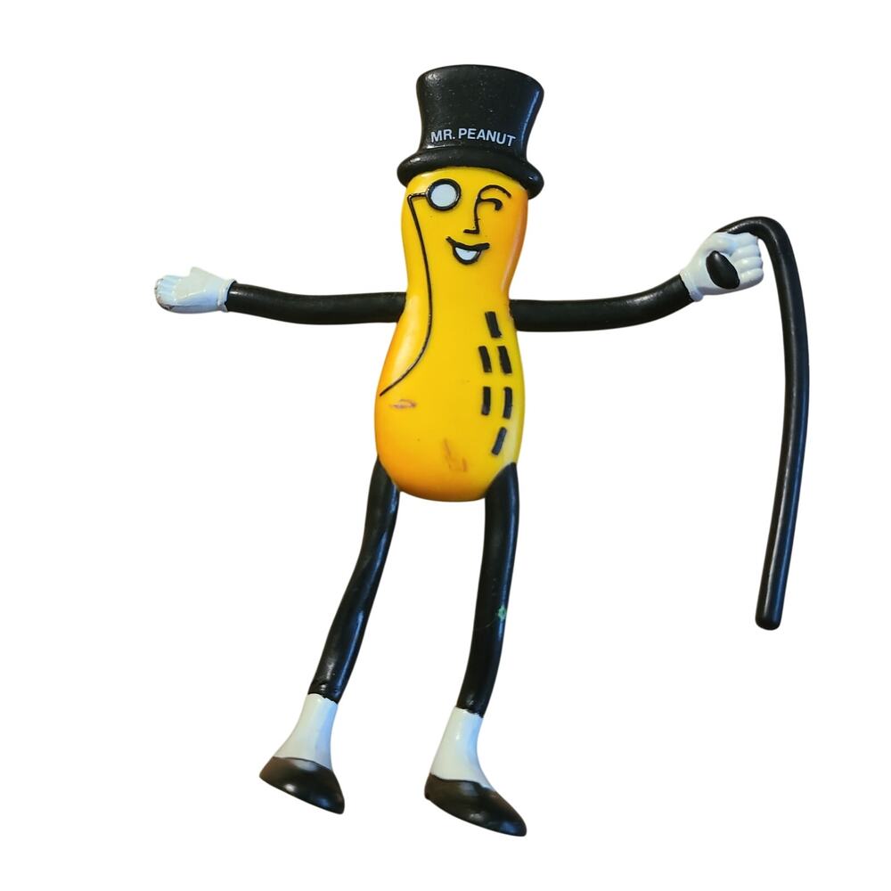 Vintage 1991 Planters  "Mr. Peanut" Flexible Rubber Bendable Figure